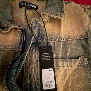 Fashion Nova Washed Blue Denim Jean suit